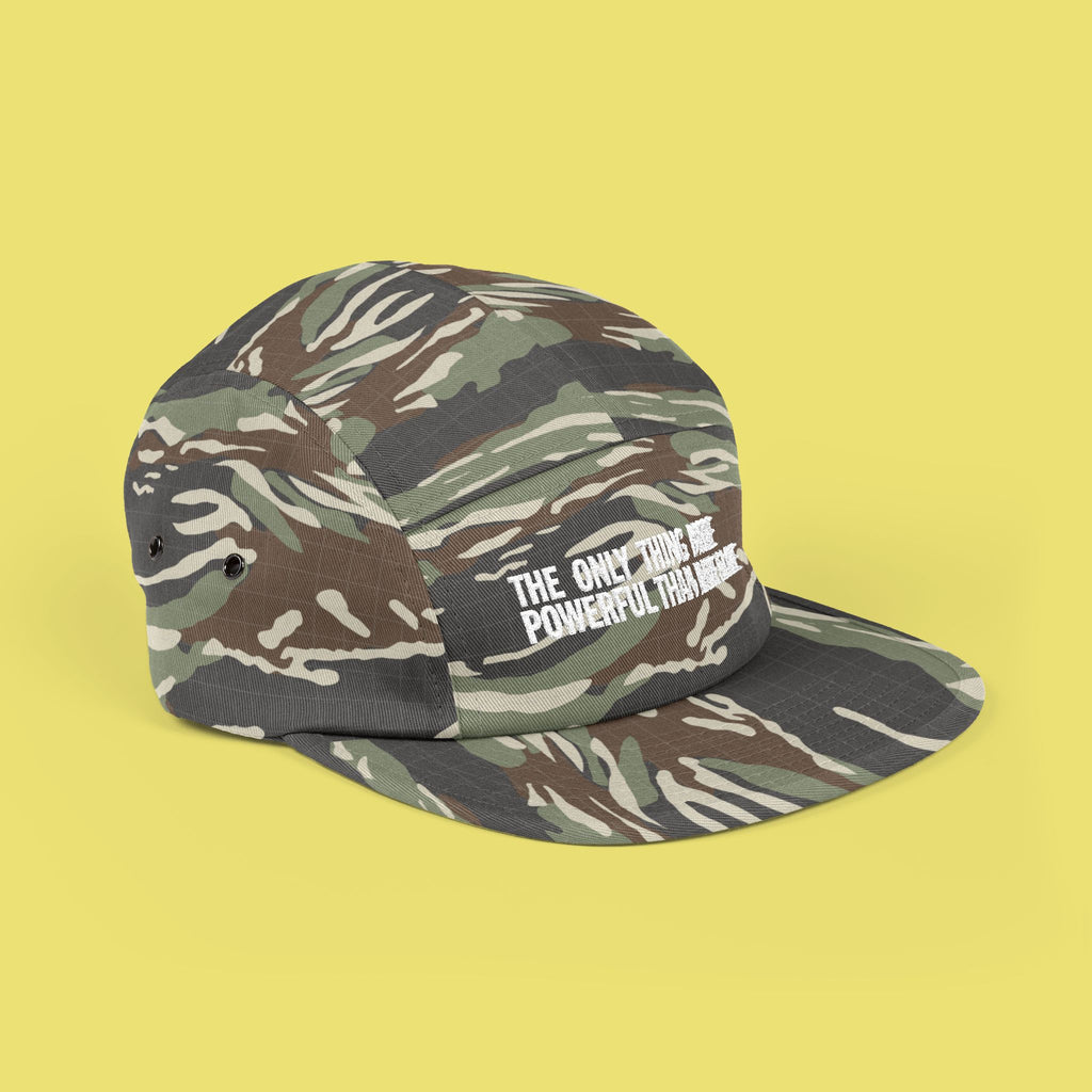 The Only Thing More Powerful Than Hate is Love Embroidered Camo Cap