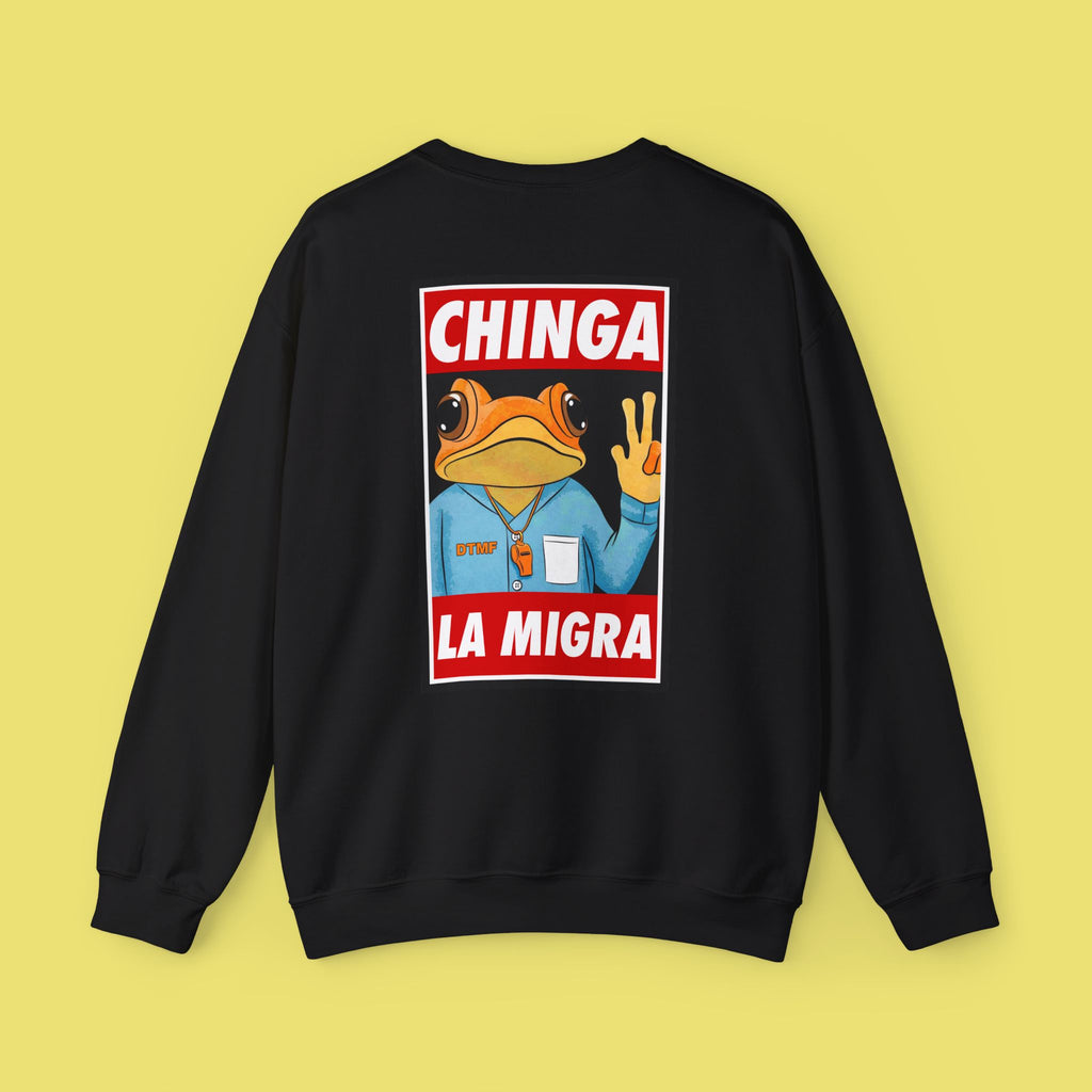 Sapo Concho Chinga La Migra Poster Crewneck Sweatshirt - Express